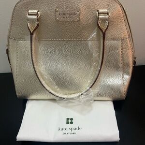 Kate Spade Gold Satchel with Structured Design